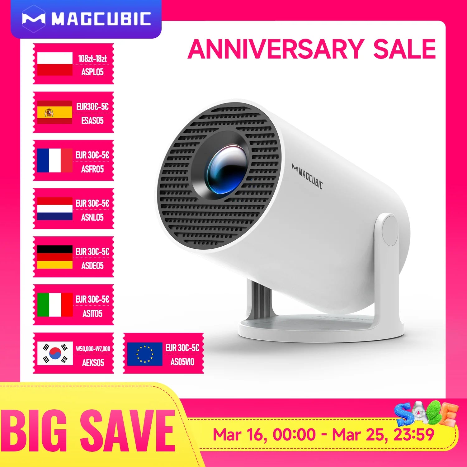 MAGCUBIC Projector HY300 PRO 8K Android 14 Dual Wifi6 290ANSI Allwinner H726 BT5.4 1080P 1280*720P Home Cinema Outdoor Projetor